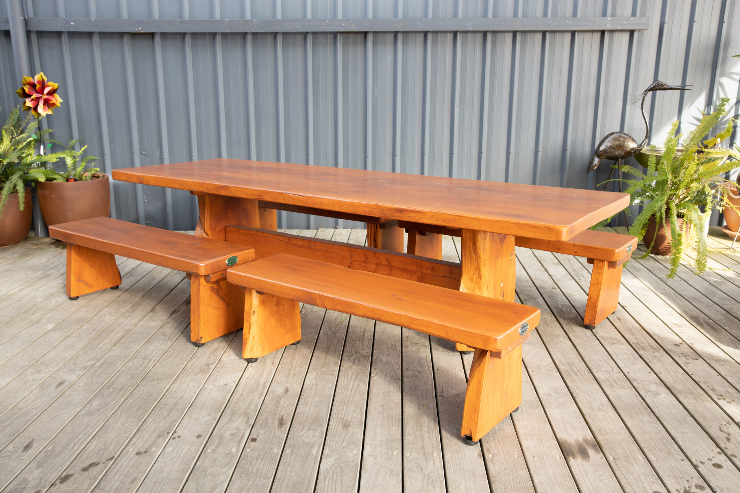 Garden table discount with bench seats